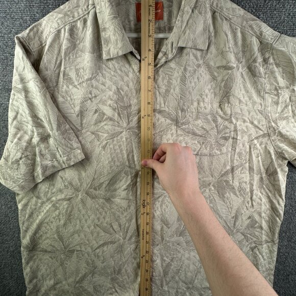 Tommy Bahama All Silk Short Sleeve Button Up Hawaiian Shirt Men XL Floral Ivory - Picture 3 of 16